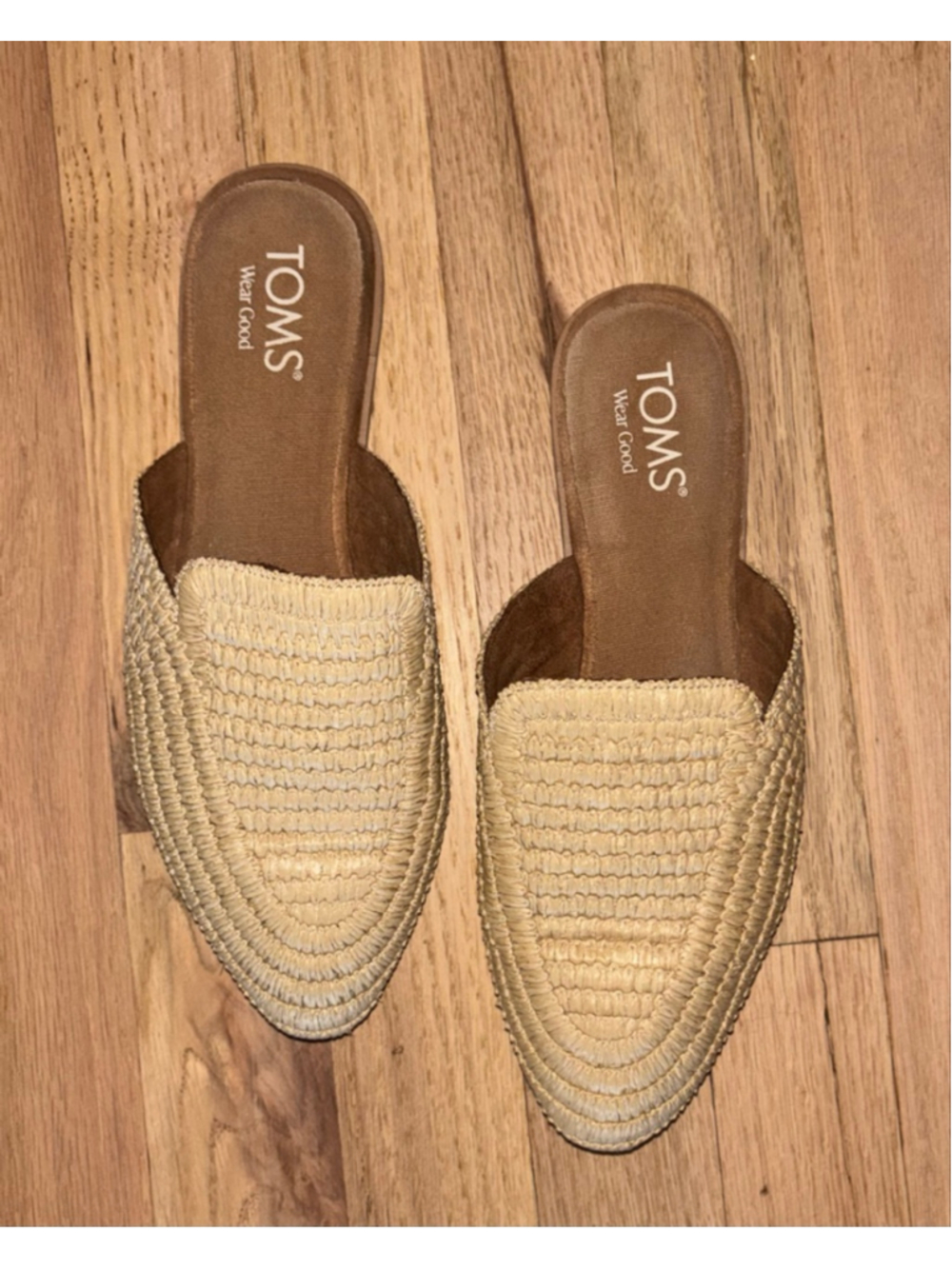 Tom’s Rafia Woven Mules Natural Minimalist Style Cloudfoam Comfort Women’s 7 - Picture 3 of 6